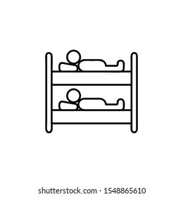 Bunk bed line icon. Single high quality outline interior or technological pictogram for composition of children's room. Vector line element for design website, mobile app, logo, etc.