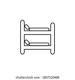 Icono de la línea de la cama de maletero. Interior de esquema único de alta calidad