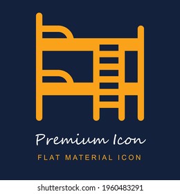 Bunk Bed premium material ui ux isolated vector icon in navy blue and orange colors