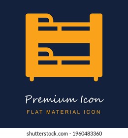 Bunk Bed premium material ui ux isolated vector icon in navy blue and orange colors
