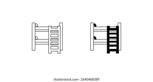 bunk bed set icon with white background vector stock illustration