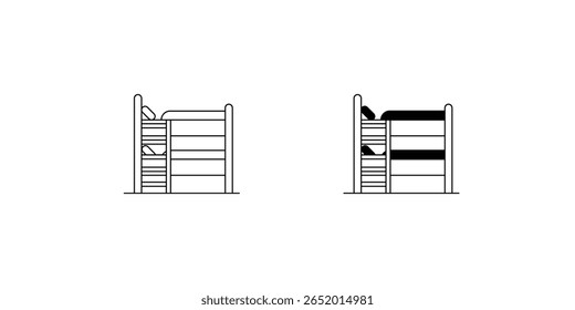 ícone de conjunto de cama bunk com fundo branco vetor ilustração stock