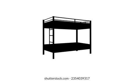 bunk bed silhouette, high quality vector