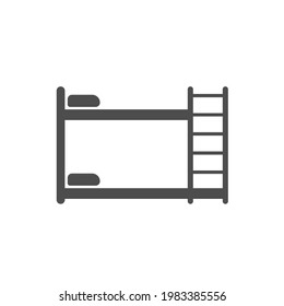 bunk bed silhouette vector icon isolated on white background. bunk bed furniture icon for web, mobile apps, ui design and print