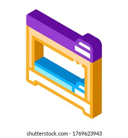 Bunk Bed Sleeping Time Icon Vector. Isometric Bunk Bed Sleeping Time sign. color isolated symbol illustration