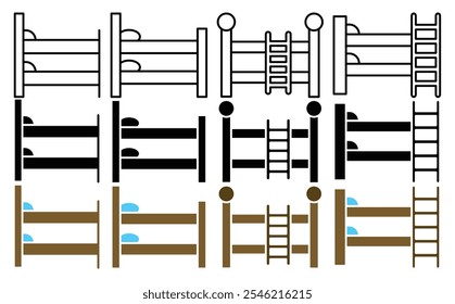 Bunk bed vector icon collection. vector illustration set.