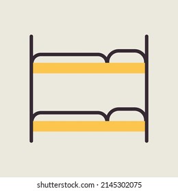 Bunk bed vector icon. Graph symbol for travel and tourism web site and apps design, logo, app, UI