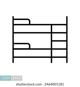 Bunk bed vector icon. Graph symbol for furniture, web site and apps design, logo, app, UI