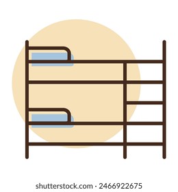 Bunk bed vector icon. Graph symbol for furniture, web site and apps design, logo, app, UI