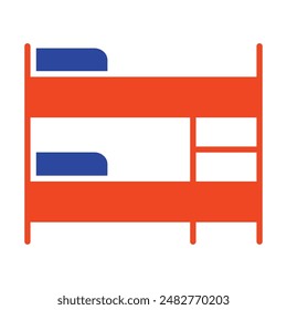 Bunk bed vector icon. Graph symbol for furniture, web site and apps design, logo, app, UI