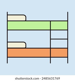 Bunk bed vector icon. Graph symbol for furniture, web site and apps design, logo, app, UI