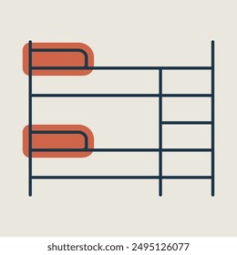 Bunk bed vector icon. Graph symbol for furniture, web site and apps design, logo, app, UI