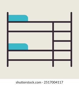 Bunk bed vector icon. Graph symbol for furniture, web site and apps design, logo, app, UI