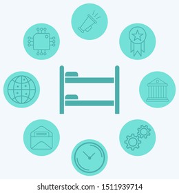 Bunk bed vector icon sign symbol