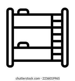 Bunk Bed Vector Line Icon Design