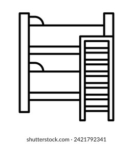 Bunk Bed Vector Line icon Design