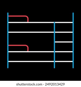 Bunk bed vector on black background icon. Graph symbol for furniture, web site and apps design, logo, app, UI