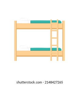 Bunk Bed Vector. Bunk Bed On White Background.