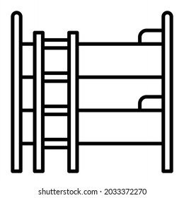 Etagenbett-Vektorsymbol einzeln auf weißem Hintergrund
