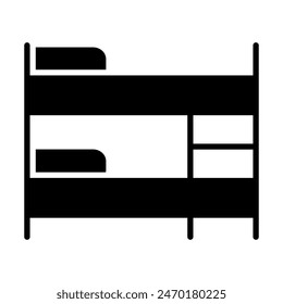 Bunk bed vector solid icon. Graph symbol for furniture, web site and apps design, logo, app, UI