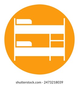 Bunk bed vector solid icon. Graph symbol for furniture, web site and apps design, logo, app, UI