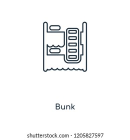 Bunk concept line icon. Linear Bunk concept outline symbol design. This simple element illustration can be used for web and mobile UI/UX.