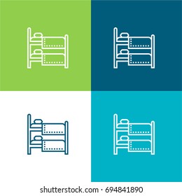 Bunk green and blue material color minimal icon or logo design