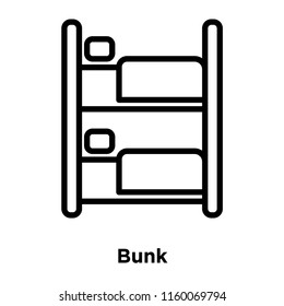 Bunk icon vector isolated on white background, Bunk transparent sign , line and outline elements in linear style