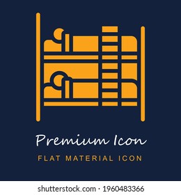 Bunk premium material ui ux isolated vector icon in navy blue and orange colors