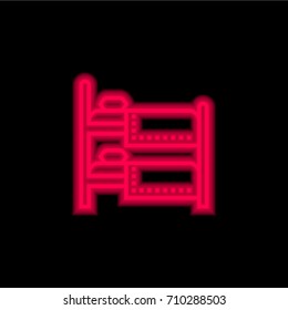 Bunk red glowing neon ui ux icon. Glowing sign logo vector