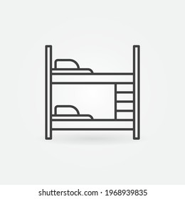 Bunk or Two-Tier Bed vector thin line concept icon or design element