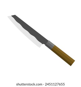 bunka knife flat design vector illustration. traditional Japanese kitchen knife