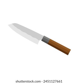 bunka knife flat design vector illustration. traditional Japanese kitchen knife