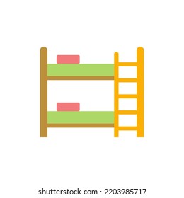 Bunkbed icon in color, isolated on white background 