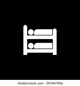 Bunkbed With People Sleeping Icon Vector Illustration
