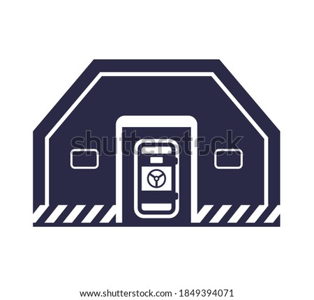 bunker black icon. image of a bomb shelter on a white background. flat vector illustration.