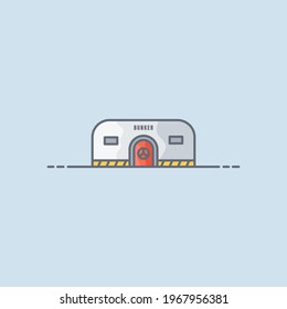 Bunker building vector icon illustration
