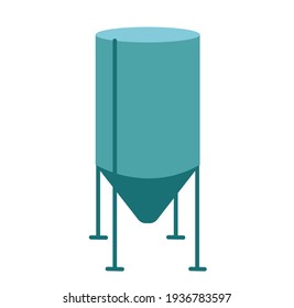 Bunker with feed for farm animals. Dry food, compound feed. Feed storage. Flat vector illustration in color