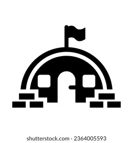 gráfico vectorial de ilustración de icono de glifo de búnker. Ilustración de elemento simple gráfico vectorial, adecuado para aplicaciones, sitios web y presentaciones aisladas en fondo blanco