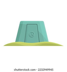 Bunkersymbol-Cartoon-Vektorgrafik. Bombenschutz. Metalllabor