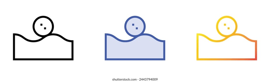 bunker icon. Linear, Blue Fill and Gradient Style Design Isolated On White Background