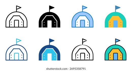 Conjunto de ícones do bunker de várias coleções de estilos 
