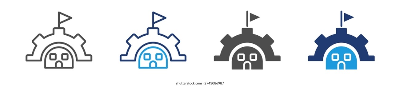 bunker icon set multiple style