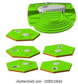 Bunker, machine gun pillbox. Like a real one). Isometry 3d In different types.