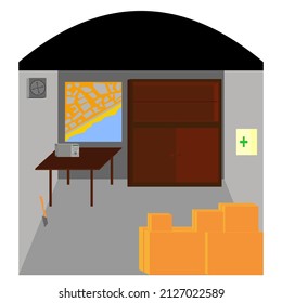 sala de combustible, búnker con suministro
