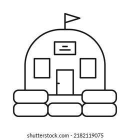 Bunker, shelter concept line icon. Simple element illustration. Bunker, shelter concept outline symbol design from war set. Can be used for web and mobile on white background