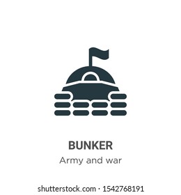 Bunker Vector Icon On White Background. Flat Vector Bunker Icon Symbol Sign From Modern Army Collection For Mobile Concept And Web Apps Design.