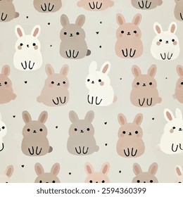 Bunnies Abound Print Design in Vector