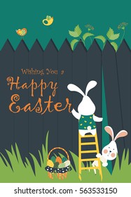Bunnies and easter eggs