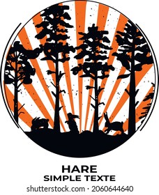Gräben im Wald. Waldlandschaft in einem runden Rahmen. Vektorpfäge	